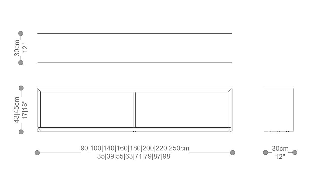 Image of the main dimensions of the product